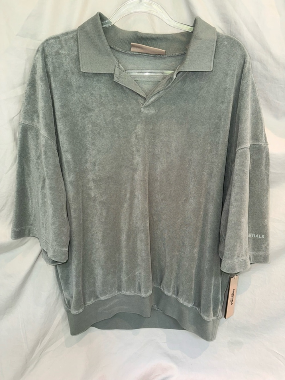 Fear of God ESSENTIALS Mens Terry Short Sleeve Polo SIZE M